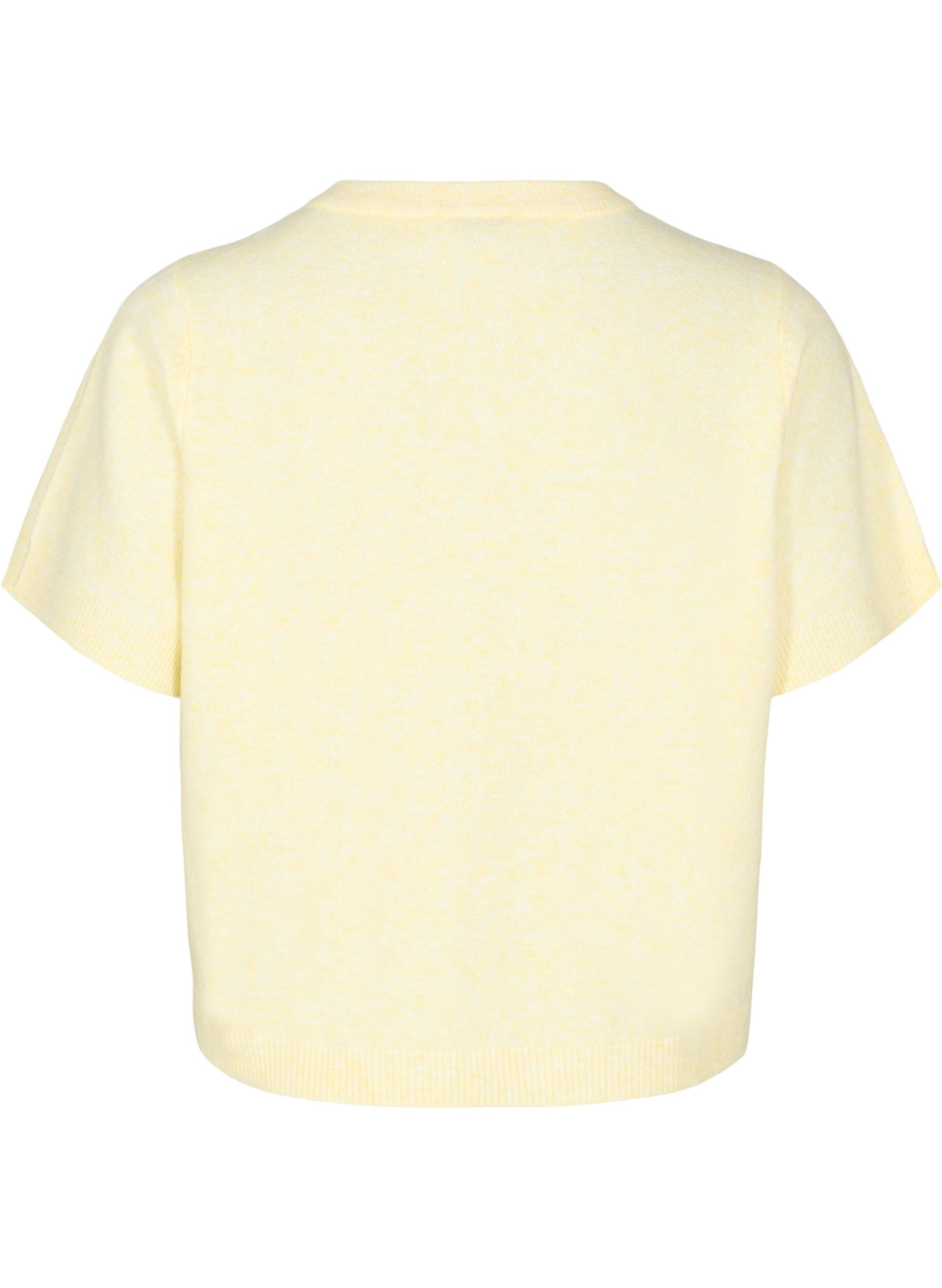 ZizziStrickjacke mit kurzen &Auml;rmeln, Gelb, Packshot image number 1