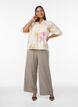 Hoch taillierte Hose mit weiten Beinen, Beige, Model image number 0