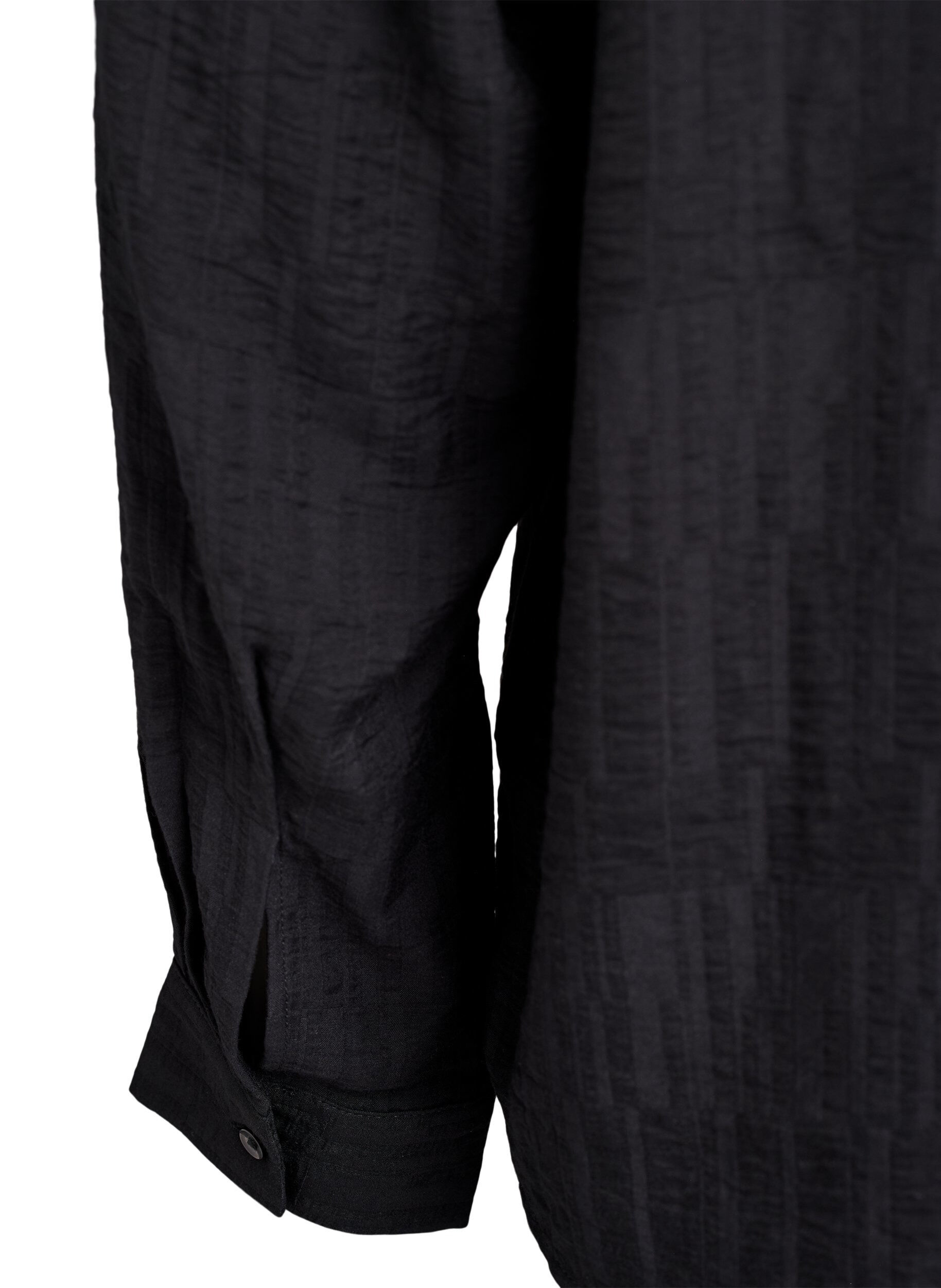 ZizziLockere Bluse mit Struktur und V-Ausschnitt, Schwarz, Packshot image number 3