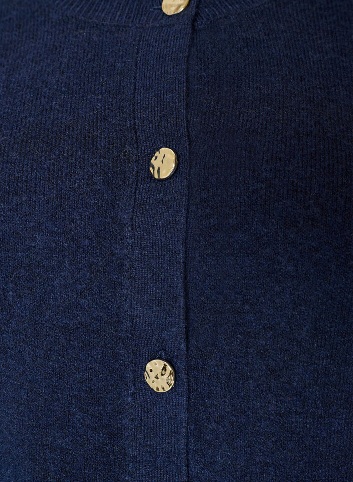 Strickjacke aus weichem Strick mit goldfarbenen Kn&ouml;pfen, Blau, Packshot image number 2