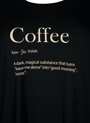 Kurzärmeliges Nacht-T-Shirt aus Viskose, Black Coffee, Packshot image number 2
