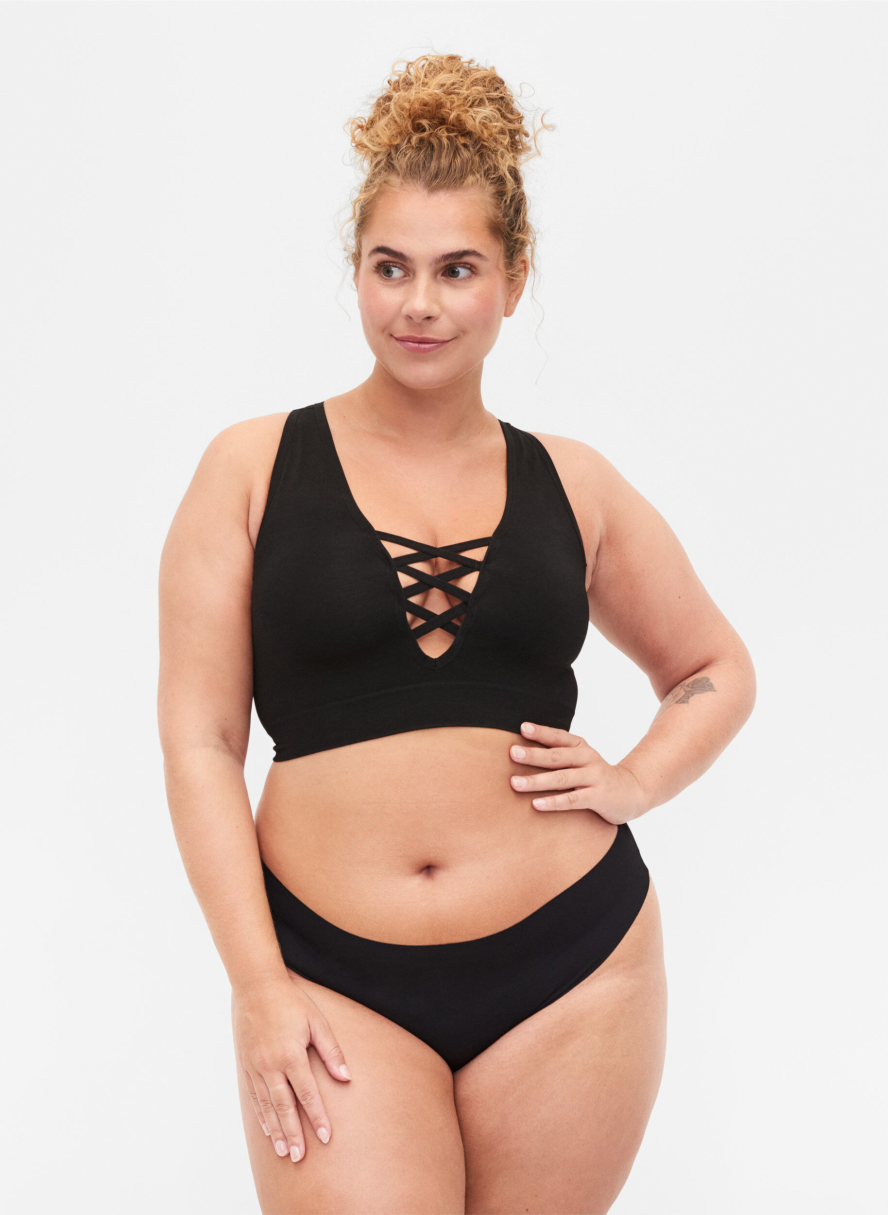 Zizzi2er-Pack invisible Slip, Black, Model image number 0