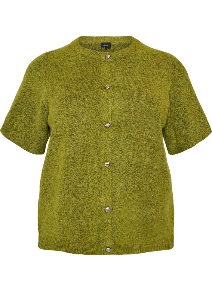 Strickjacke mit kurzen &Auml;rmeln, Gr&uuml;n, Packshot