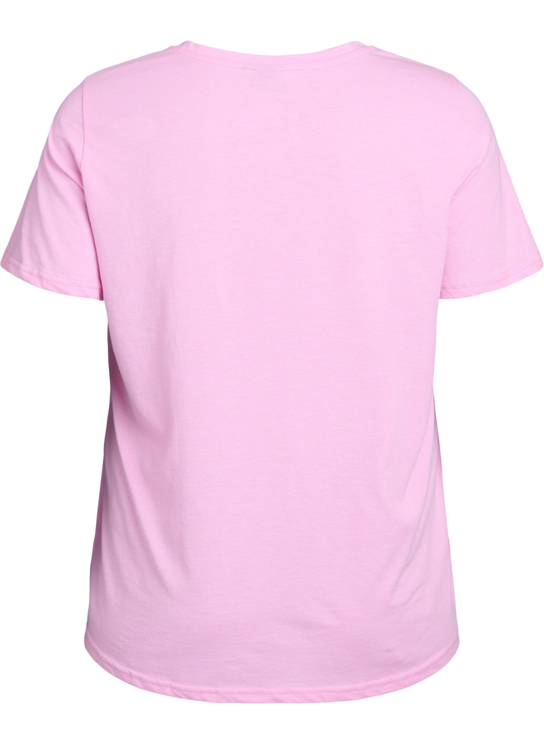ZizziKurz&auml;rmeliges T-Shirt mit V-Ausschnitt, Pink, Packshot image number 1