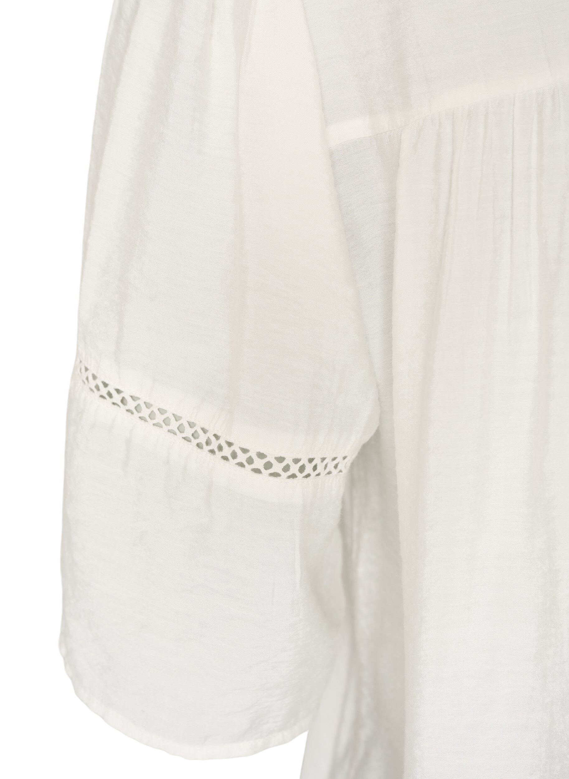 ZizziBluse aus Viskose mit Biesen und Ballon&auml;rmeln, Vanille, Packshot image number 3