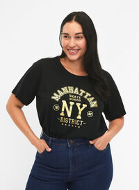 FLASH - T-Shirt mit Motiv, Black Ny, Model