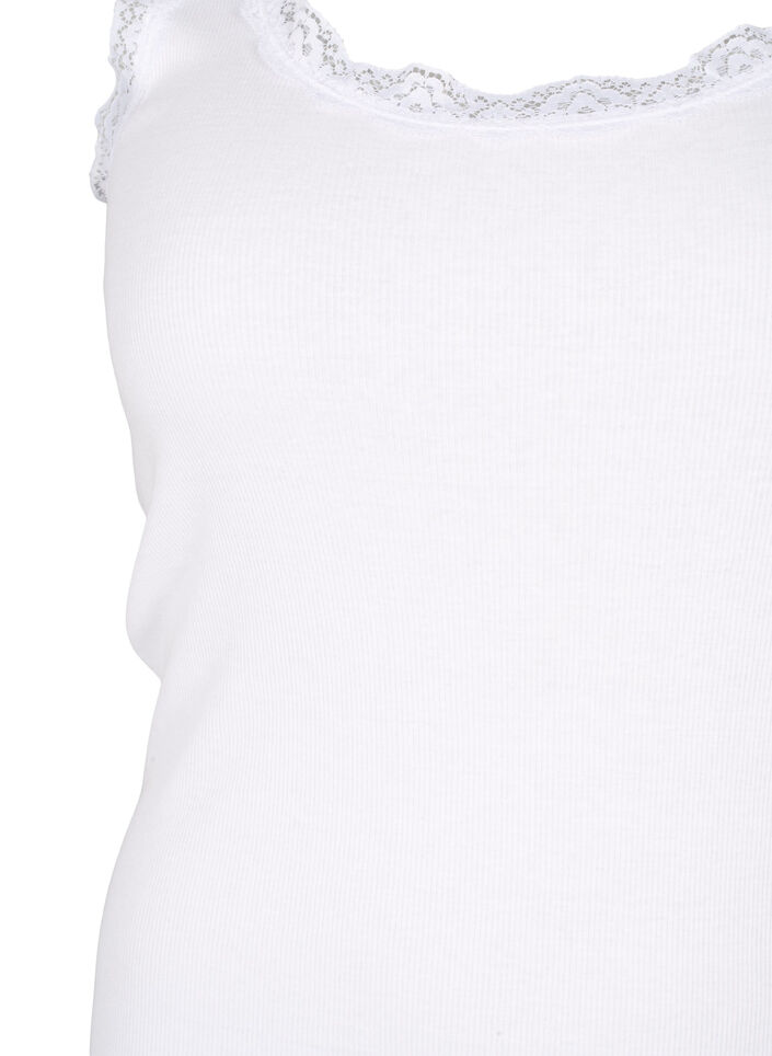 Top mit Spitzensaum, Wei&szlig;, Packshot image number 2