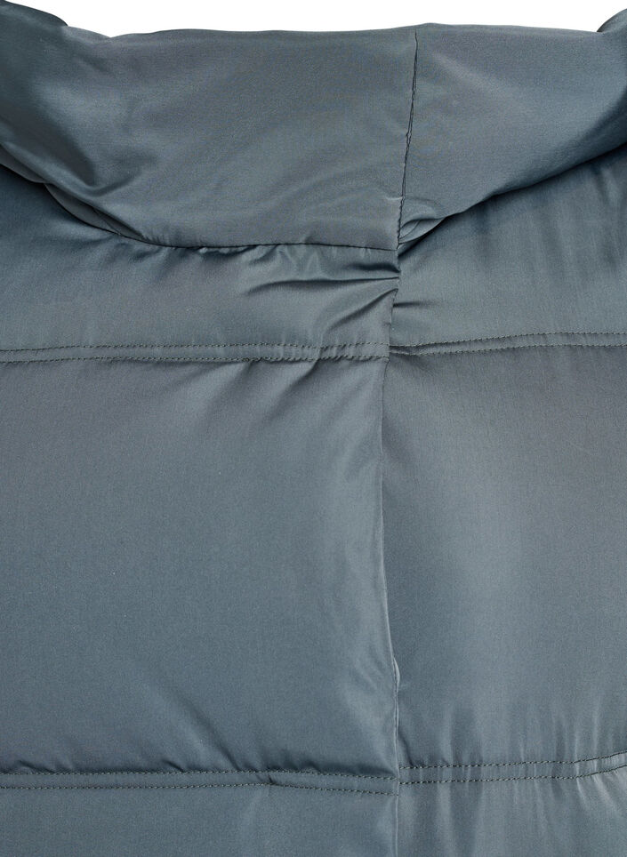 Lange Steppjacke mit Kapuze, Blau, Packshot