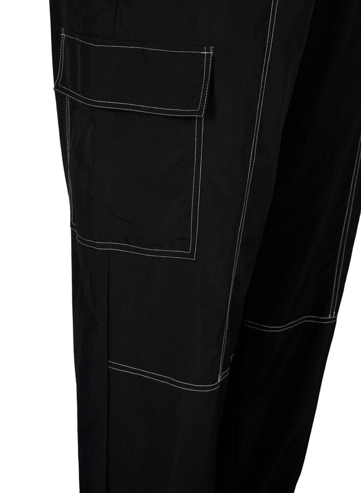 Cargohose mit Kontrastnähten, Black, Packshot image number 3