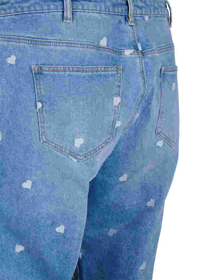 Mille Mom Fit Jeans mit Herzen, Light blue denim, Packshot image number 3