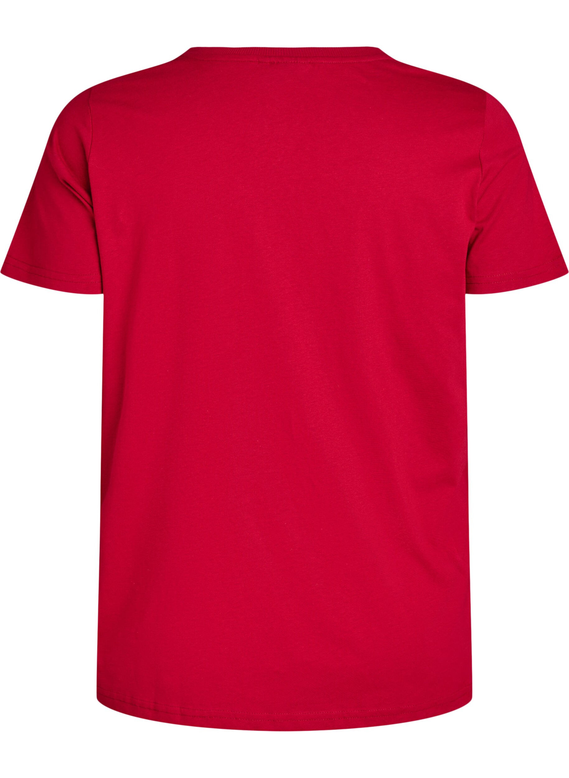 ZizziWeihnachts-T-Shirt aus Bio-Baumwolle, Rot, Packshot image number 1