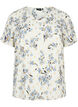 Bluse mit Druck und Lurex, White Flower/Gold, Packshot image number 0