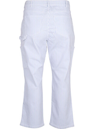 Gestreifte Cargo-Jeans mit gerader Passform, Blue White Stripe, Packshot image number 1