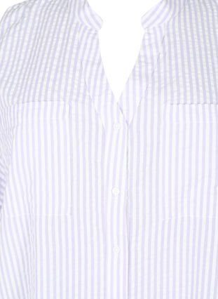 Gestreiftes Hemd mit Brusttaschen, White/LavenderStripe, Packshot image number 3