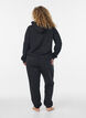 Sweatshirt mit Kapuze und Aufdruck, Schwarz, Model image number 2