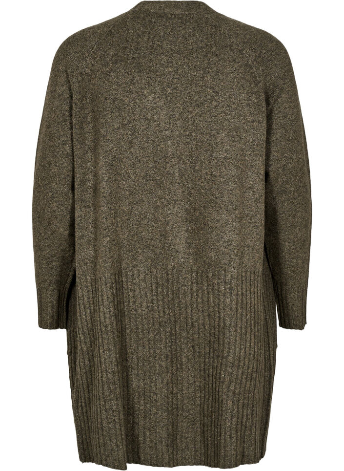 Lange Strickjacke mit Taschen, Sea Turtle Mel., Packshot image number 1