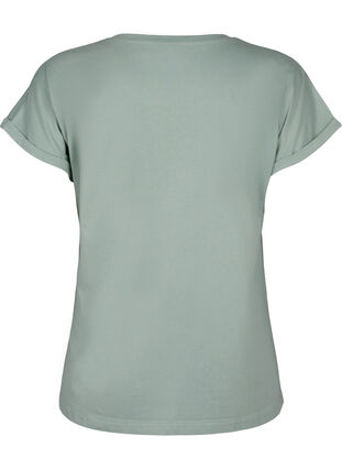 T-Shirt aus Bio-Baumwolle mit Golddruck, Ch.Green Gold Flower, Packshot image number 1