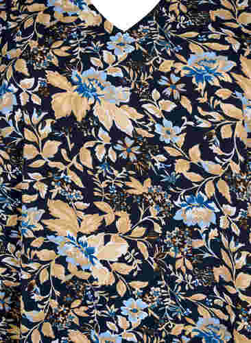 FLASH - Tunika mit V-Ausschnitt und Print, Brown Blue Flower, Packshot image number 2