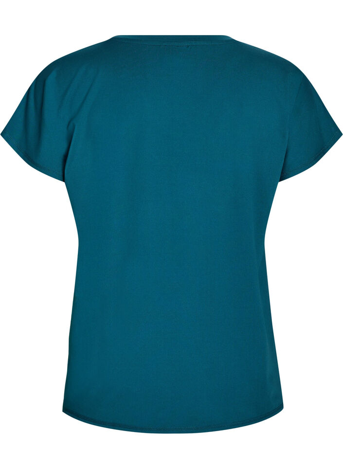 Lockeres Trainings-T-Shirt mit V-Ausschnitt, Gr&uuml;n, Packshot image number 1
