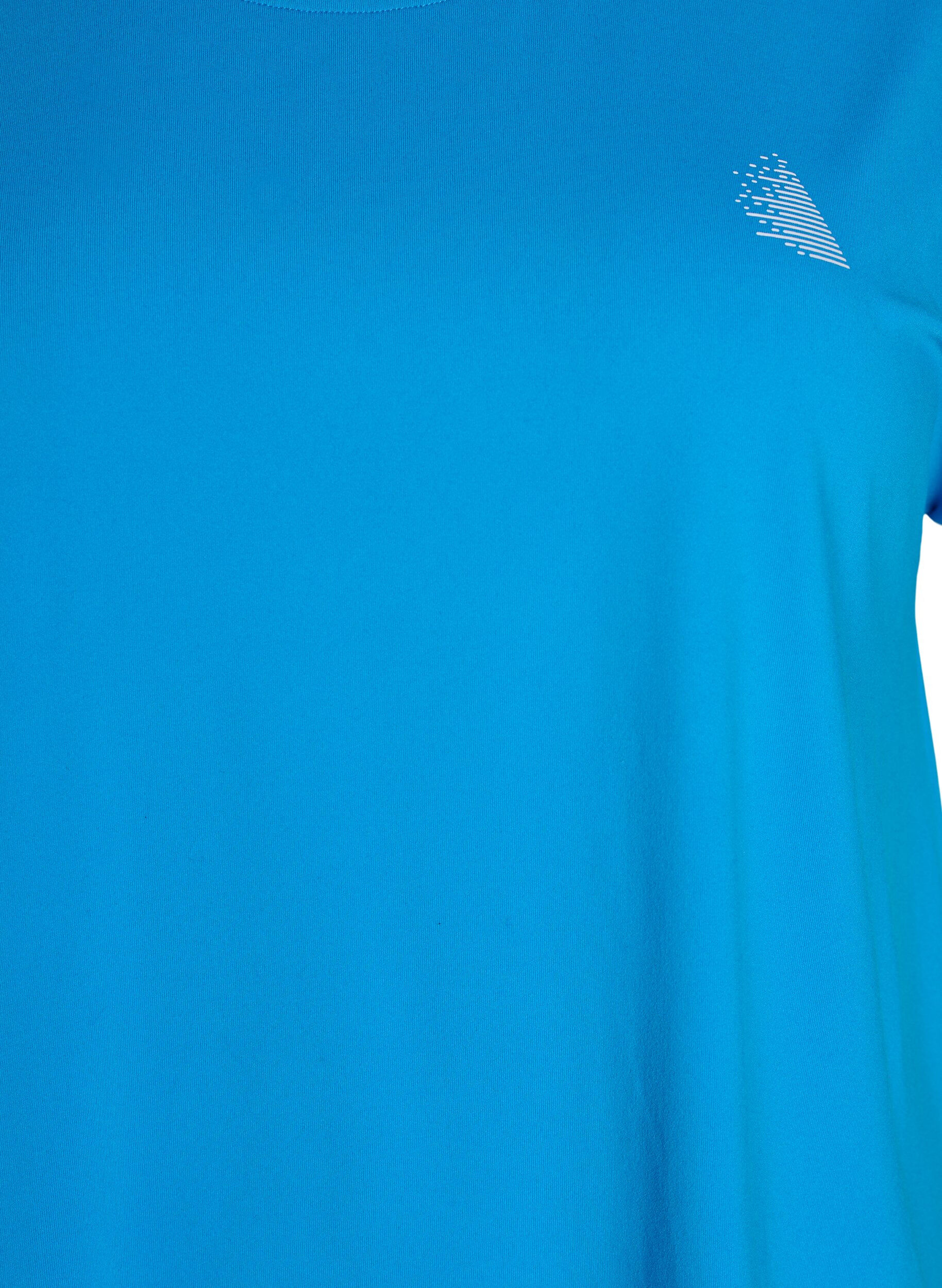ZizziEinfarbiges Trainings-T-Shirt, Blau, Packshot image number 2