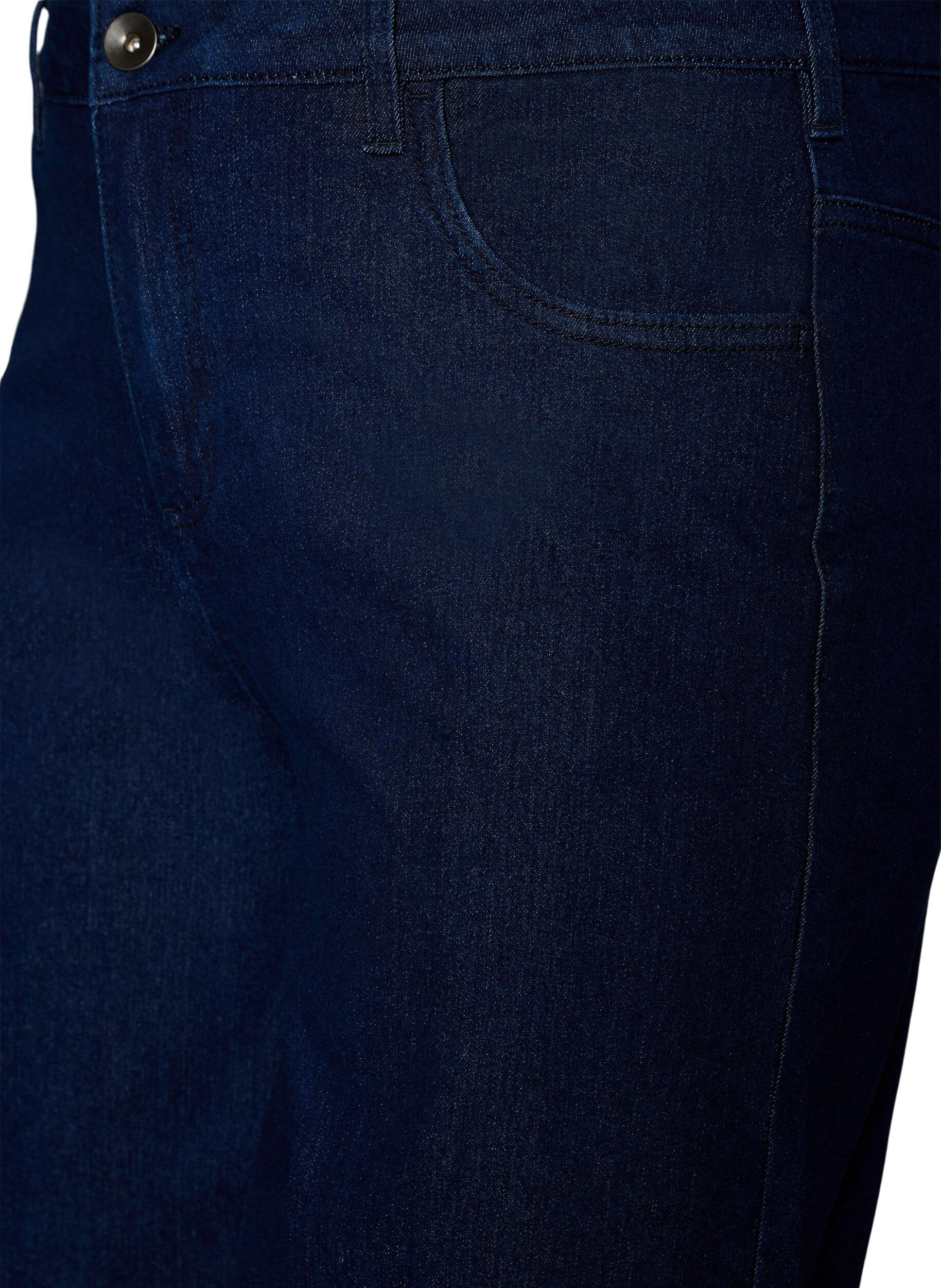 ZizziLocker sitzende Jeansshorts mit hoher Taille, Blau, Packshot image number 2