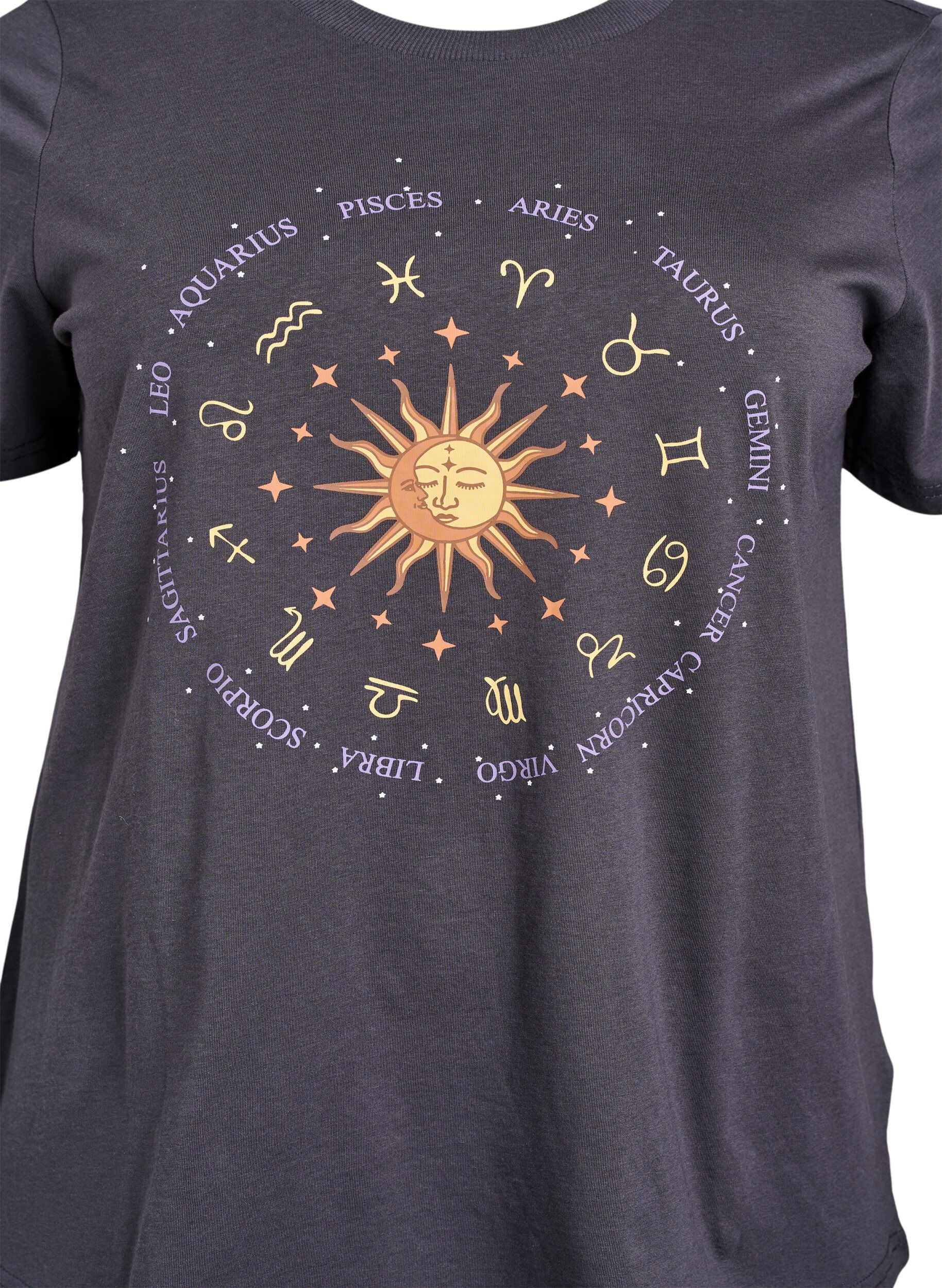 ZizziT-Shirt aus Baumwolle mit Print auf der Vorderseite, Grau, Packshot image number 2