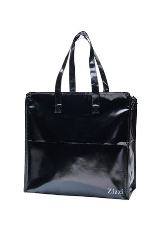 Einkaufstasche mit Reißverschluss, Black, Packshot image number 1