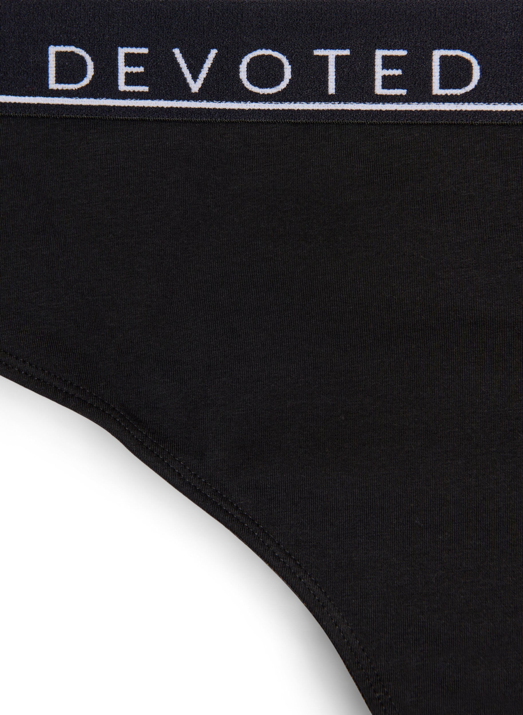 ZizziBaumwoll-G-String mit regul&auml;rer Taille, Schwarz, Packshot image number 2