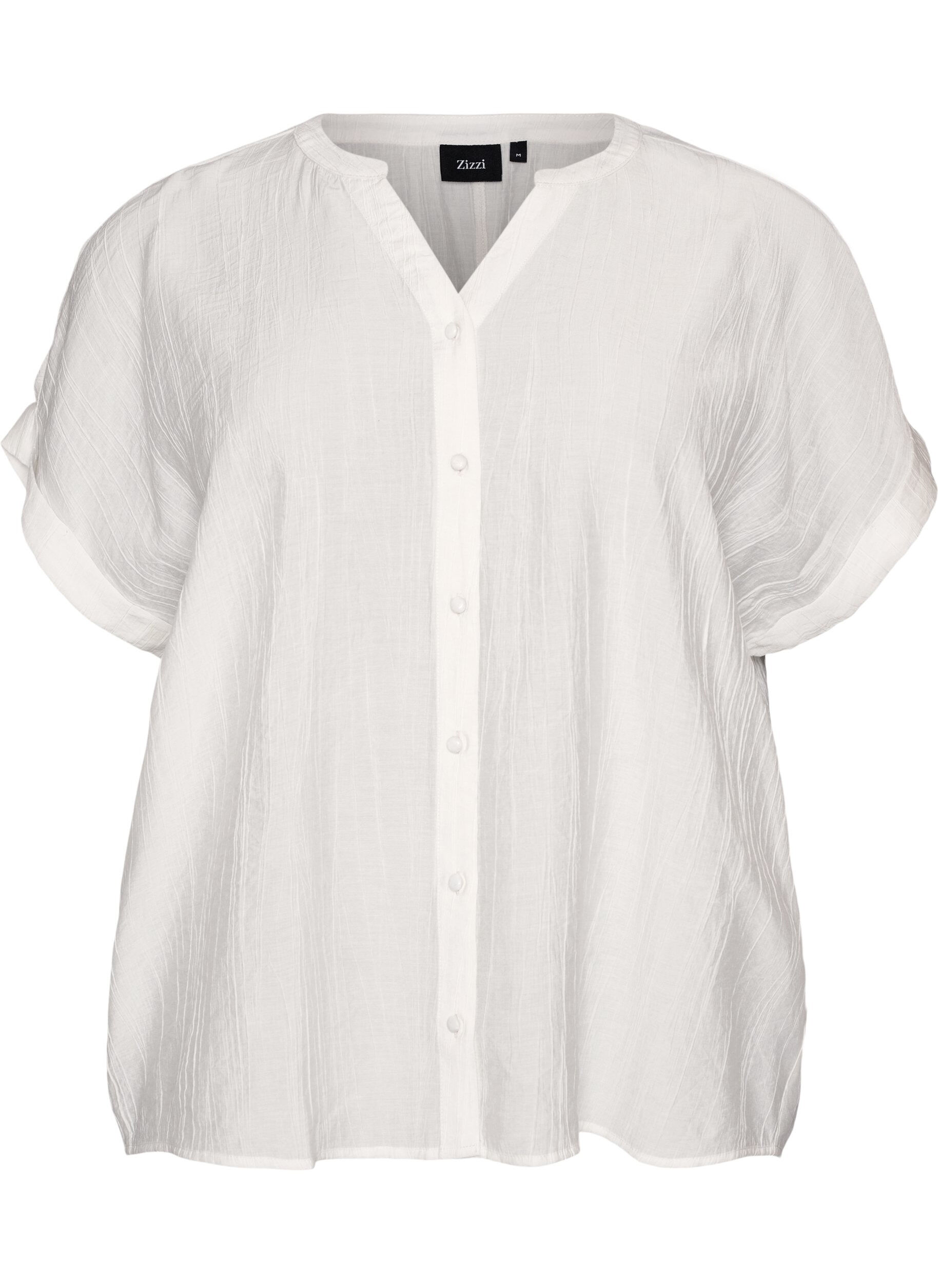 ZizziBluse aus Viskose mit Kn&ouml;pfen und Struktur, Vanille, Packshot image number 0