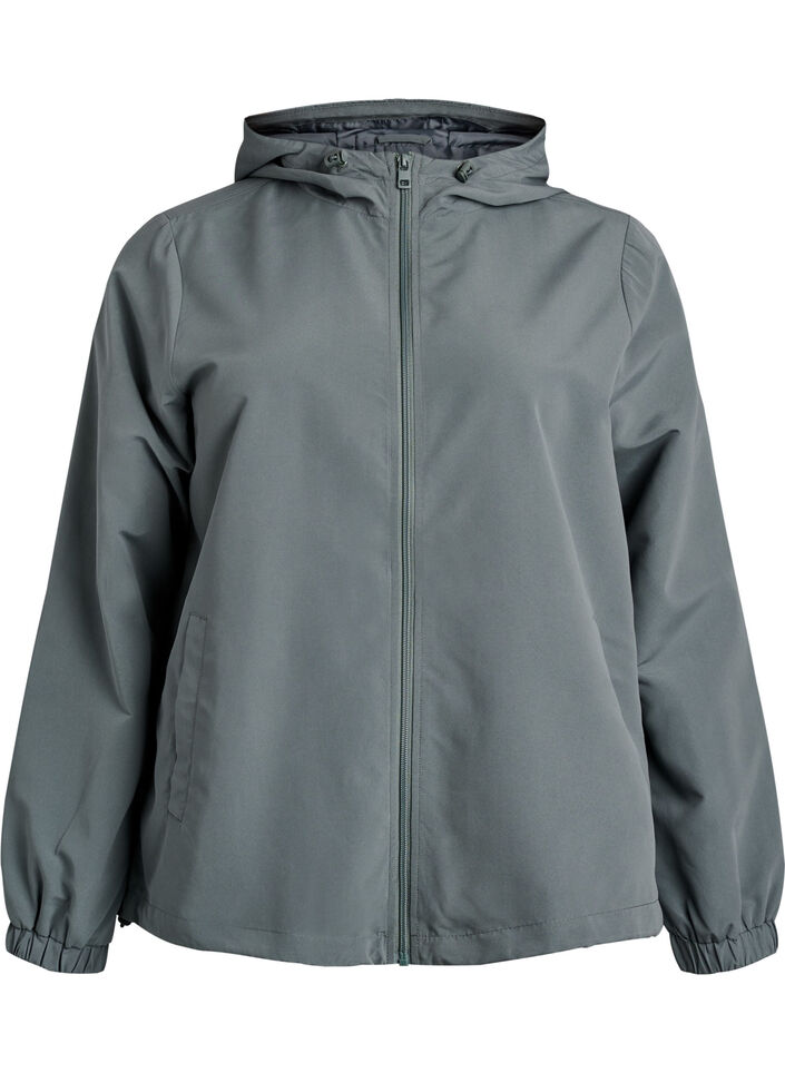 Leichte Jacke mit Kapuze und Rei&szlig;verschluss, Gr&uuml;n, Packshot image number 0