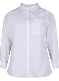 Gestreiftes Hemd aus Baumwollmischung, Bright White, Packshot