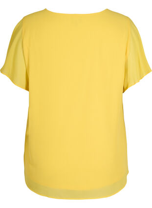 Bluse mit kurzen Ärmeln, Primrose Yellow, Packshot image number 1