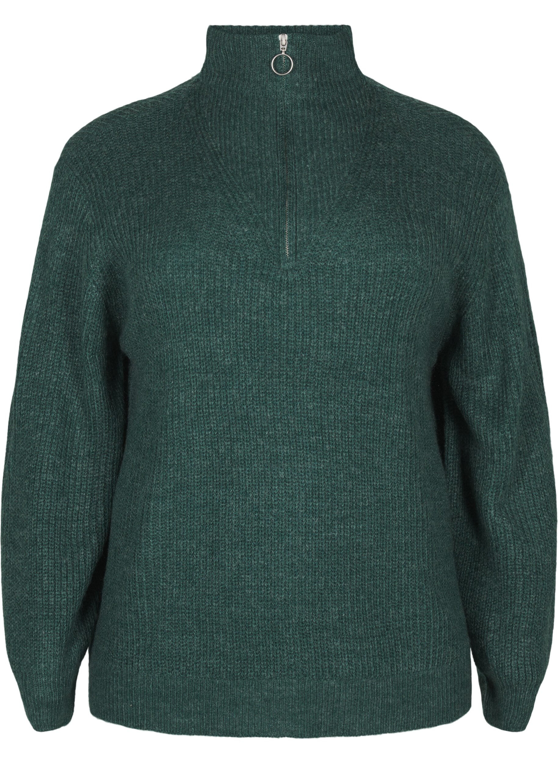 FLASH - Strickpullover mit hohem Kragen und Rei&szlig;verschluss