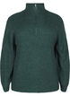 Strickpullover mit hohem Kragen und Rei&szlig;verschluss, Gr&uuml;n, Packshot image number 0
