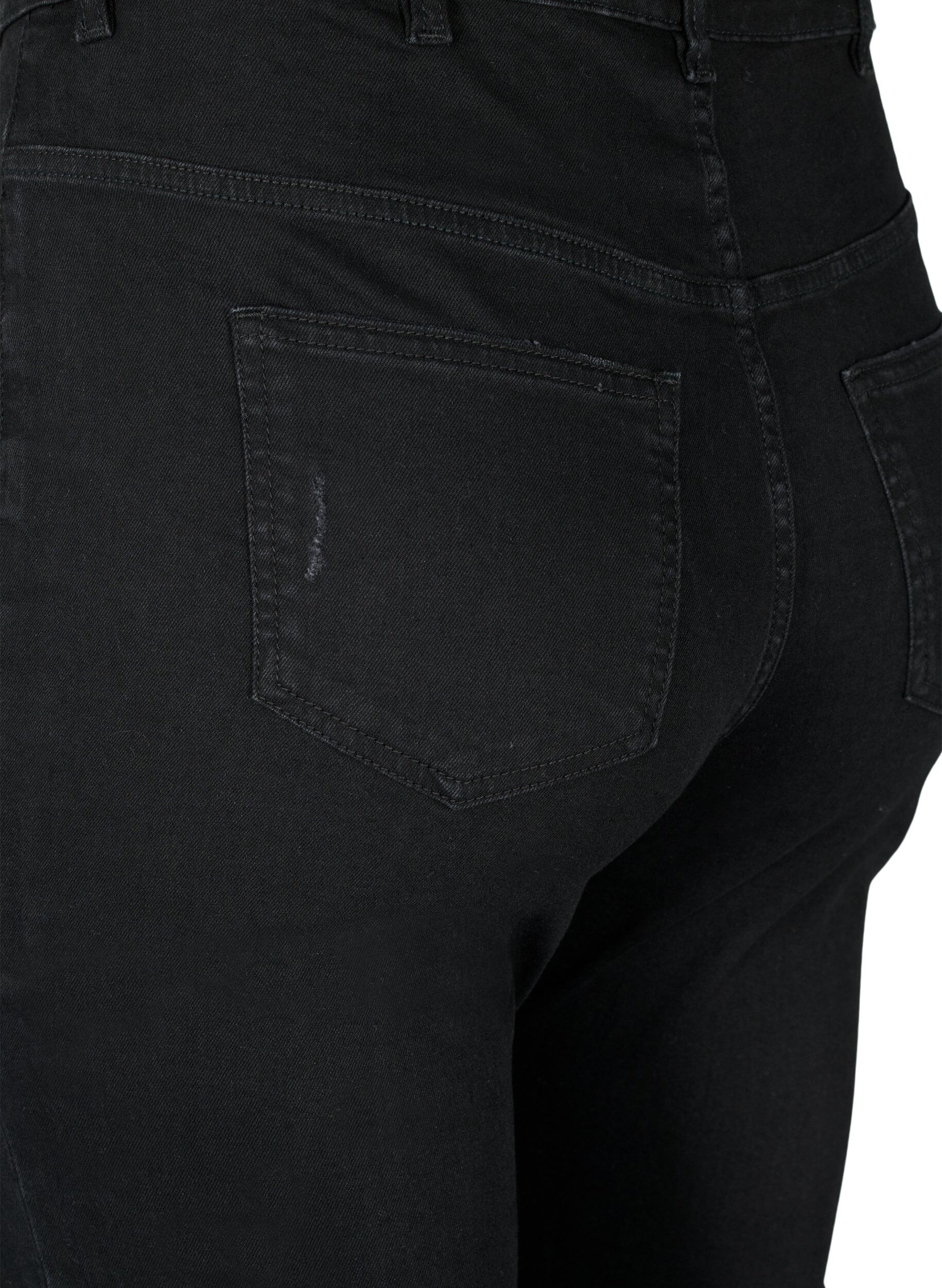 ZizziEng anliegende Jeans mit Schlitzen, Black, Packshot image number 3