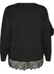Cardigan mit breitem Spitzensaum, Schwarz, Packshot image number 1