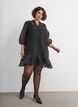 Kurzes Kleid aus Organza mit R&uuml;schensaum, Schwarz, Model image number 1