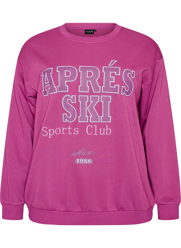 Sweatshirt mit Textprint, Lila, Packshot image number 0