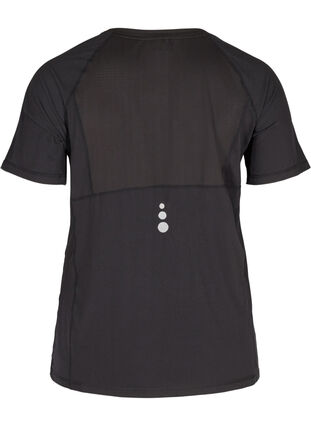 Einfarbiges Trainings-T-Shirt mit Reflektorendetails, Black, Packshot image number 1