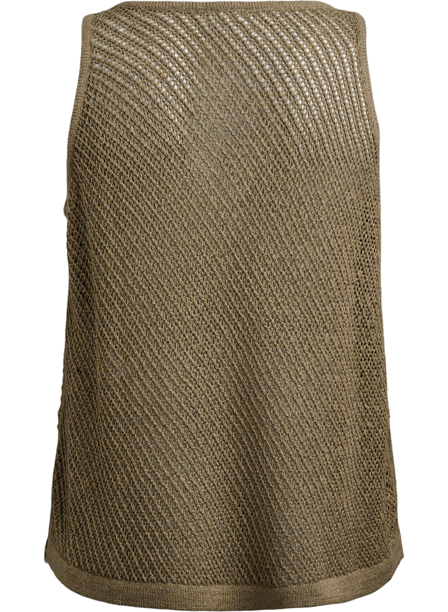 ZizziFLASH - &Auml;rmelloser Stricktop mit V-Ausschnitt, Gr&uuml;n, Packshot image number 1