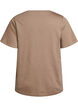 Kurz&auml;rmliges Basic-T-Shirt mit V-Ausschnitt, Braun, Packshot image number 1