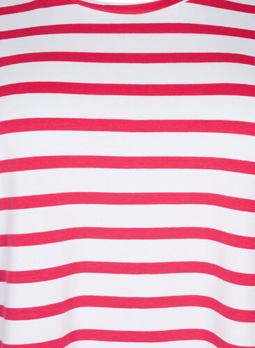 Gestreiftes T-Shirt aus Baumwolle, Bright Rose Stripes, Packshot image number 2
