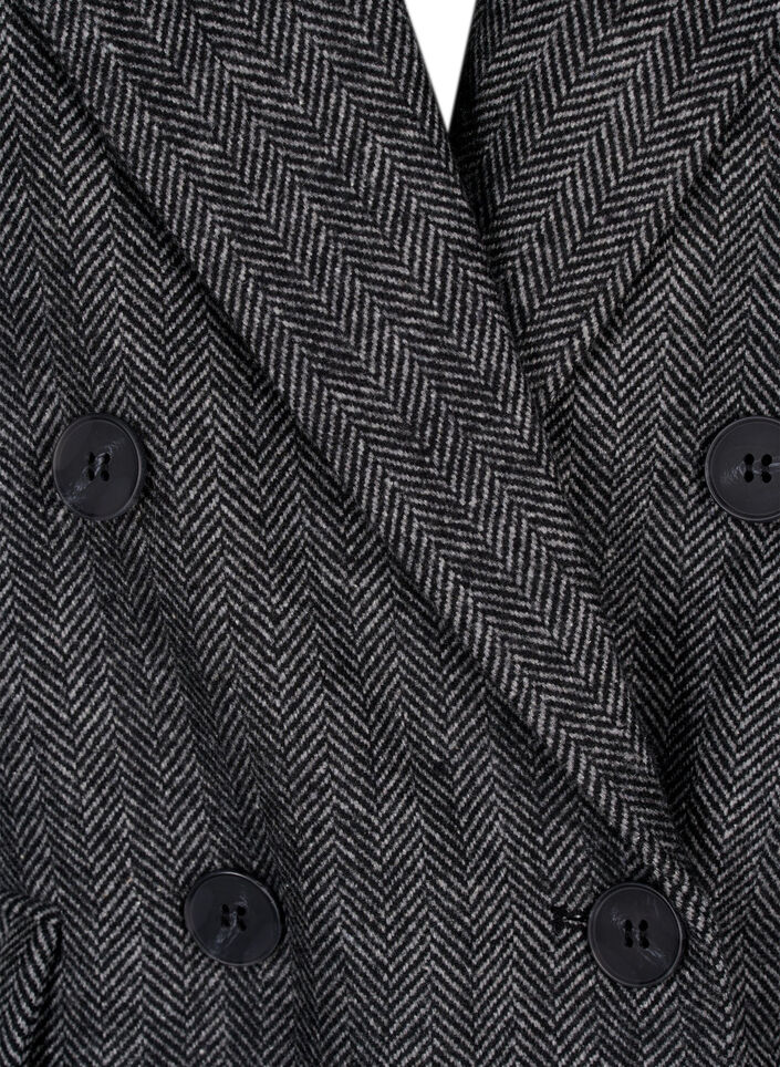 Blazer aus Wollmischung mit Taschen, Dark Grey Melange, Packshot image number 3