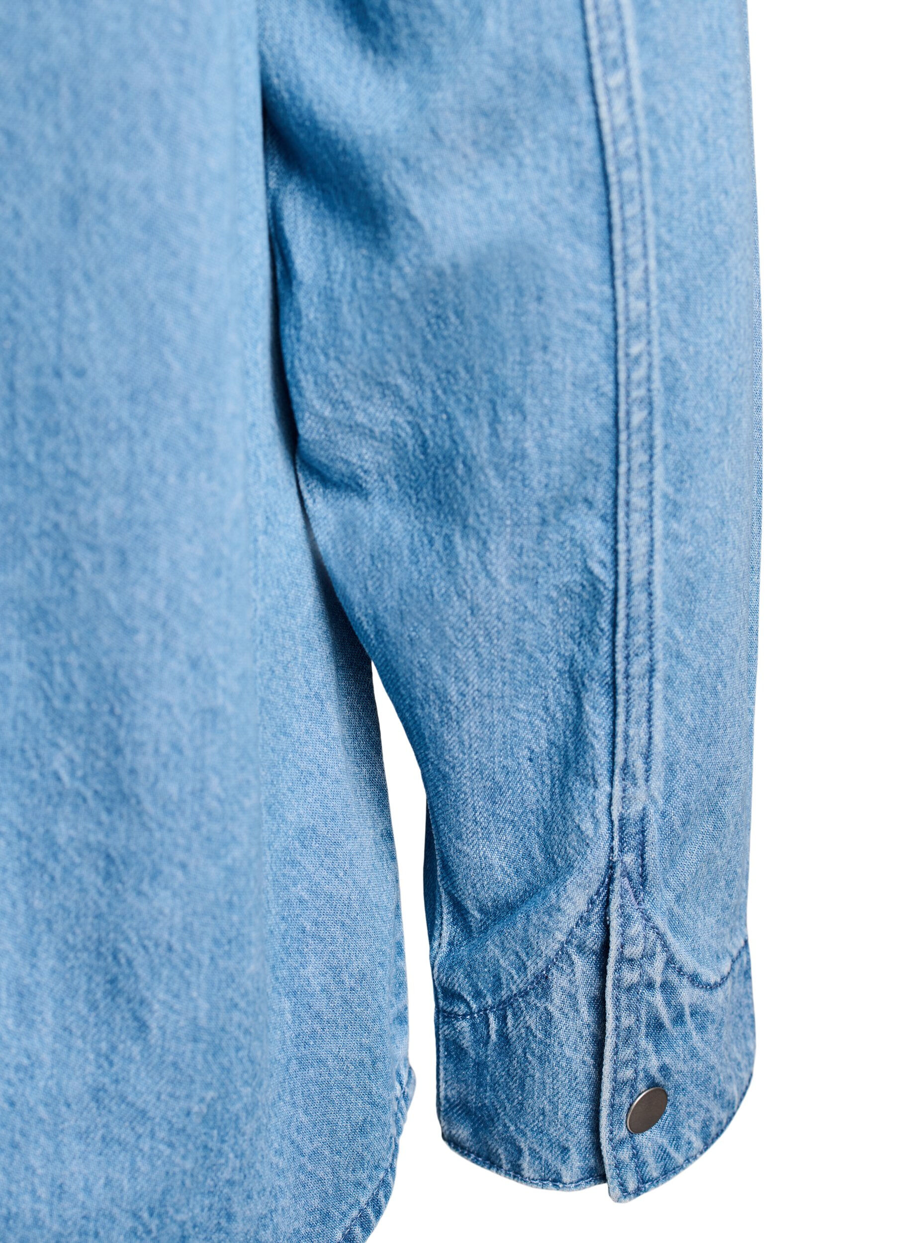 ZizziJeanshemd mit Brusttaschen, Blau, Packshot image number 3