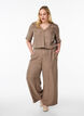 Lockere Hose mit elastischem Bund und Taschen, Braun, Model image number 0