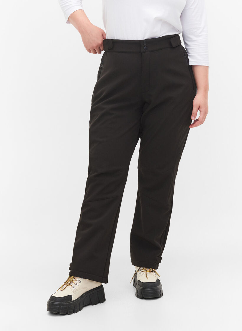 Softshell-Hose mit justierbarem Klettverschluss, Schwarz, Model image number 0