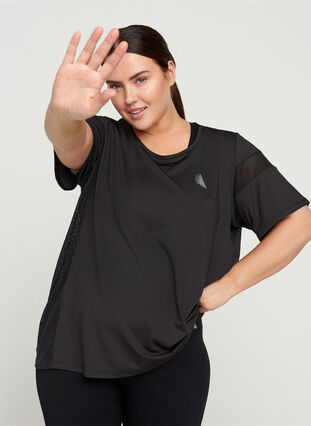 Kurzarm Trainings-T-Shirt, Black, Model image number 0
