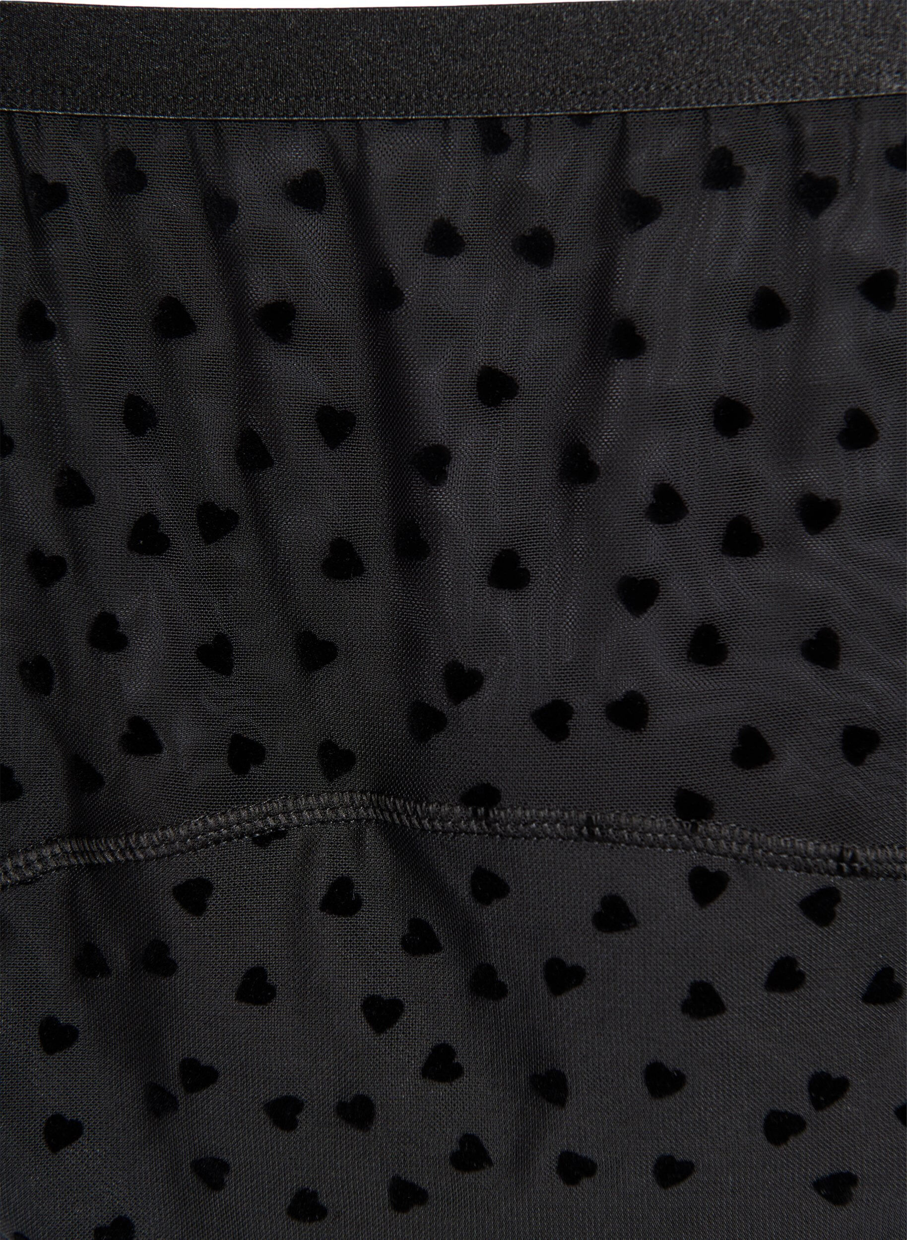 ZizziHipster-Menstruationsslip aus Mesh mit Herzdetails, Schwarz, Packshot image number 2