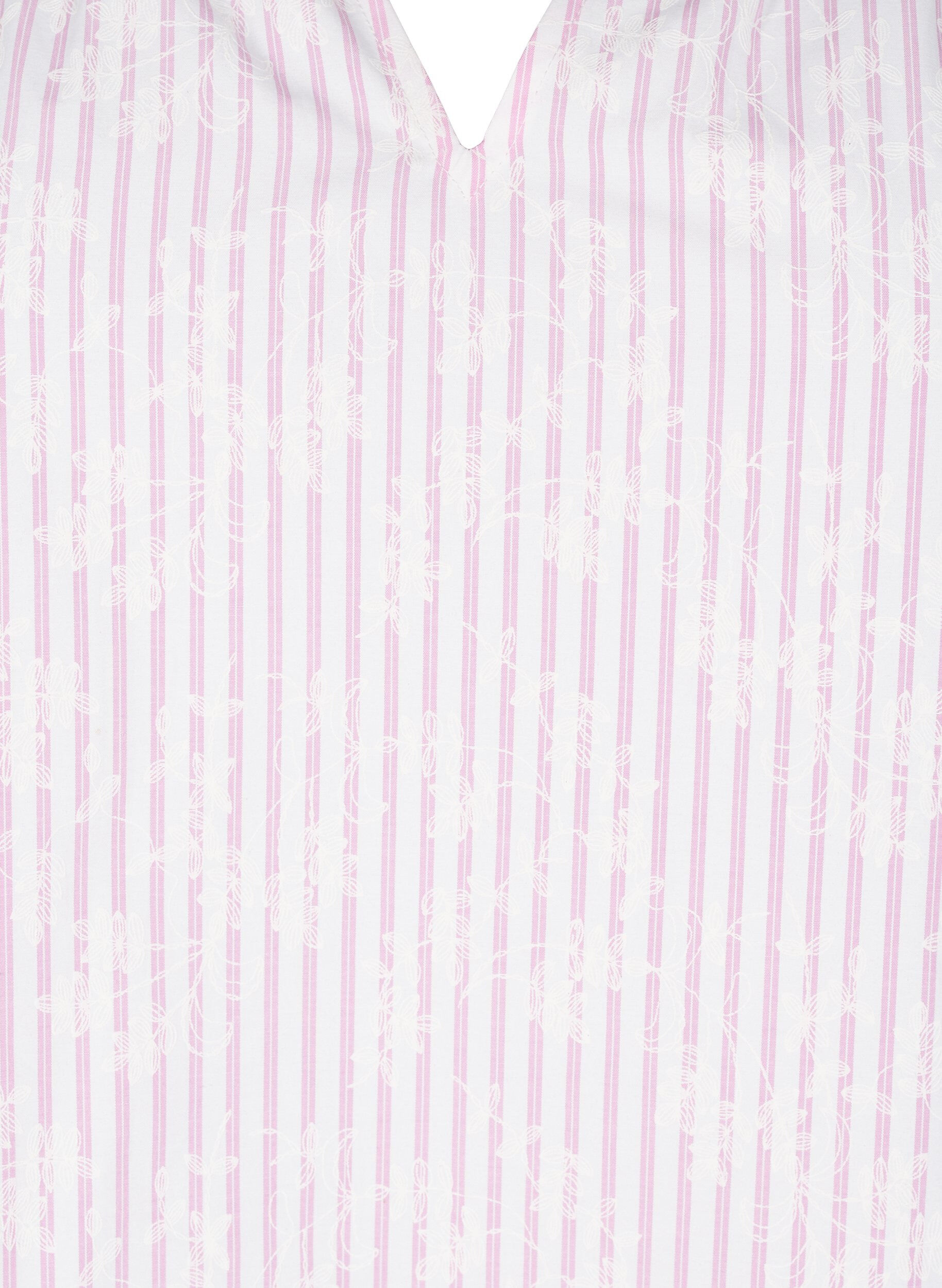 Zizzi&Auml;rmellose Bluse mit Streifen und Blumendruck, Pink, Packshot image number 2