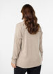 Strickbluse mit Kragen und Zopfmuster, Beige, Model image number 2